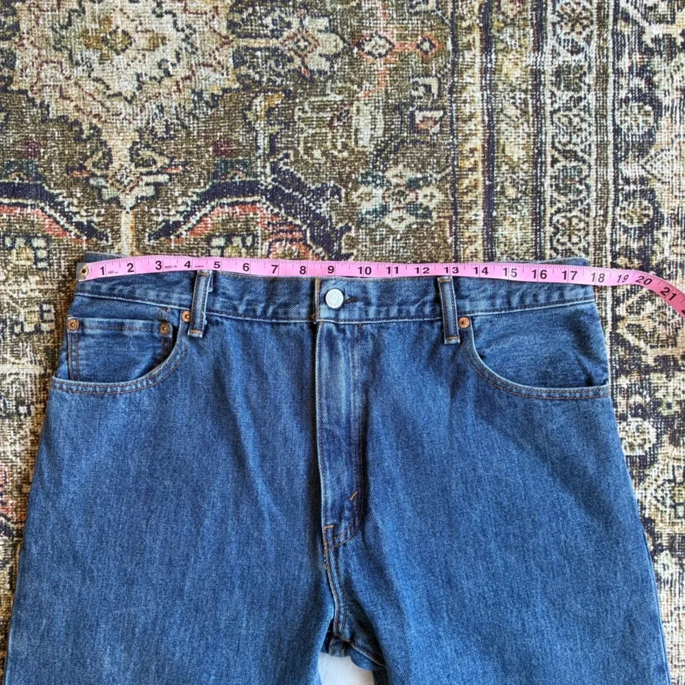Levis 517 Mens Bootcut Medium Wash Denim Jeans Raw Hem Western cowboy Sz 36x33.5